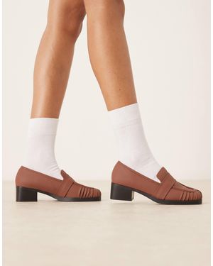 Raid Aarvi Square Toe Loafers - Natural