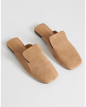 TOPSHOP Della Real Suede Mule - White