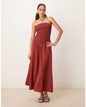 ASOS – trägerloses maxikleid - Rot