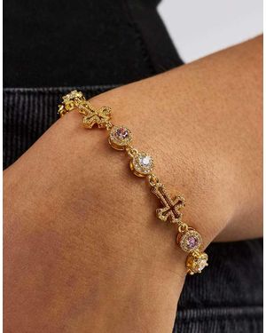 CERNUCCI Circle Cz & Cross Outline Multigem Bracelet - Black