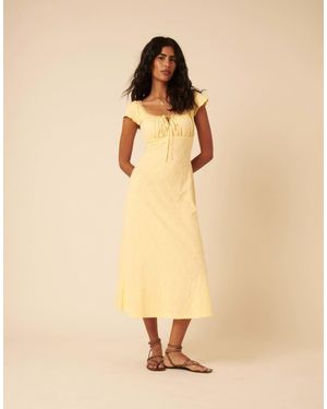 Nobody's Child Lace Trim Melissa Midi Dress - Natural