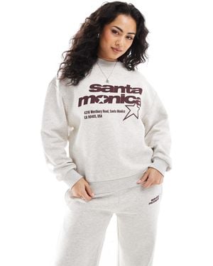 Pull&Bear 'santa Monica' Graphic Sweat - White