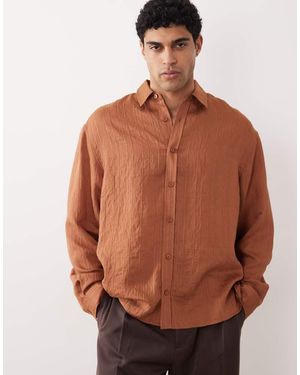 ASOS Oversized Drapey Shirt - Brown