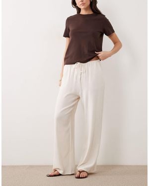 Miss Selfridge Linen Look Pull On Pants - Natural