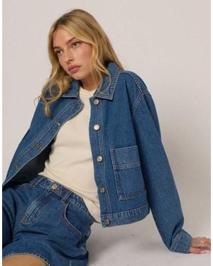 Nobody's Child Boxy Denim Jacket - Blue