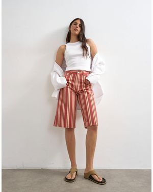 TOPSHOP Denim Bermuda Short - White