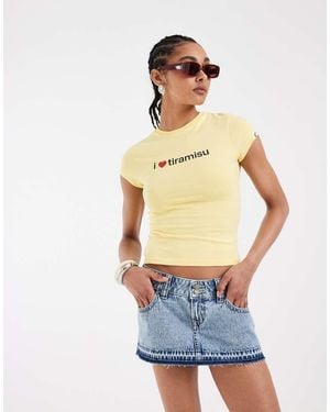 Hollister Low Rise Denim Micro Skirt With Raw Hem - Blue