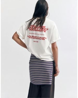 Pull&Bear Roommate Graphic T-Shirt - White