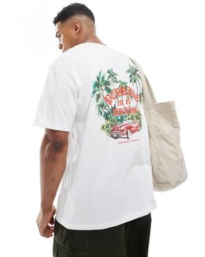 Jack & Jones Oversized T-shirt With Jungle Back Print - White