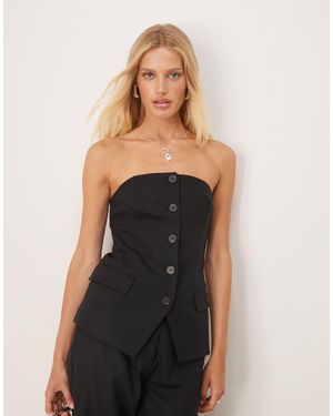 Vila Bandeau Tailored Vest Co-Ord - Black