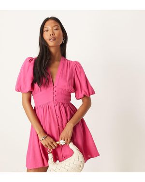 Nobody's Child Petite Starlight Puff Sleeve Mini Dress - Pink
