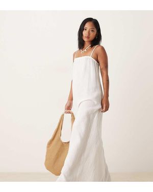 JDY Petite Cheesecloth Sleeveless Maxi Dress - White