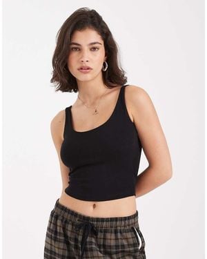 New Look Basic Scoop Crop Vest - Black