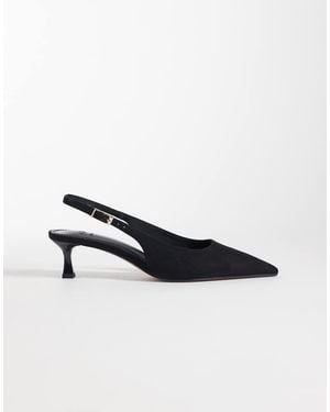 ASOS Skip Slingback Kitten Heel Shoes - Black