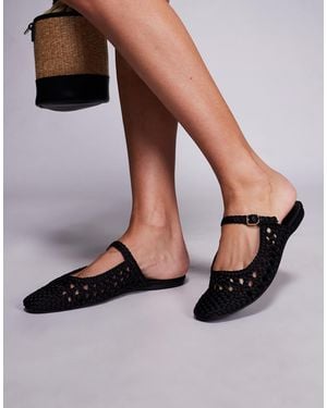 Steve Madden – glennie – flache mules aus em satin mit flechtdesign - Weiß