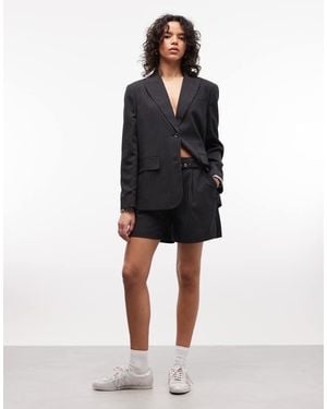 Collusion Mom Shorts Gessati - Nero