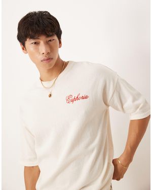 ASOS – locker geschnittenes strick-t-shirt - Natur
