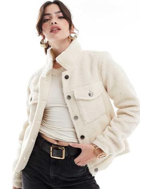 Glamorous Shearling Trucker Jacket - Natural