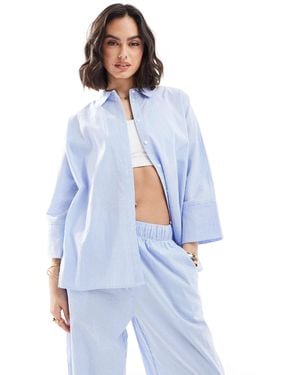 ONLY 3/4 Sleeve Shirt Co-ord - White