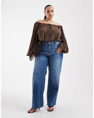 Vero Moda Tessa High Waisted Wide Leg Jeans - Blue