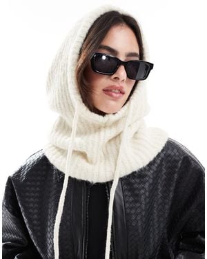 Pieces Oversized Balaclava Snood - White