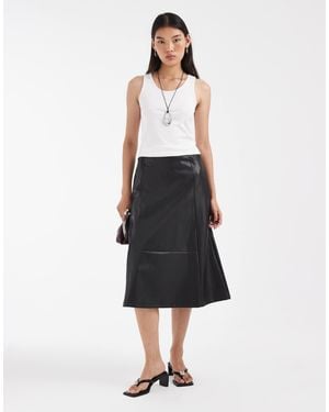 ONLY Faux Leather Maxi Skirt - White