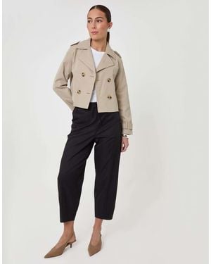 Threadbare Curved Seam Barrel Leg Trousers - Black