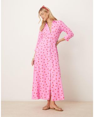 Y.A.S Maxi Shirt Dress - Pink