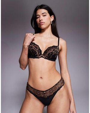 Ann Summers Sexy Lace Padded Plunge Bra - Grey