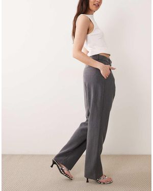 Abercrombie & Fitch High Rise Quinn Tailored Trousers - Natural