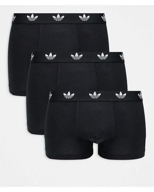 adidas Originals 3 Pack Comfort Flex Cotton Trunks - Black