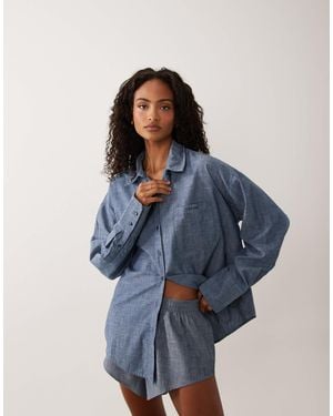 Calvin Klein – langärmliges hemd - Blau