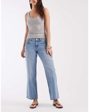 Hollister Low Waist Ripped baggy Jeans - Blue