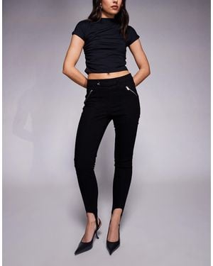 River Island High Rise Skinny Stirrup Jeans - Blue