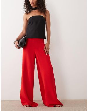 ASOS Elegante Broek Met Hoge Taille En Korsetdetail - Rood