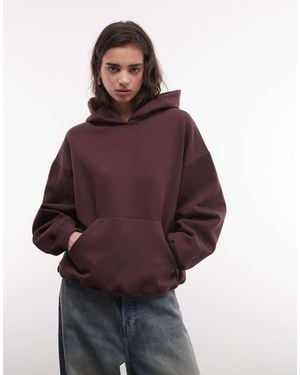 Weekday Oversized Heavyweight Jersey Hoodie - Purple