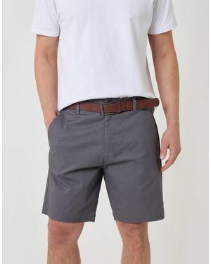 Threadbare Patterned Stretch Chino Shorts With Belt - Grey