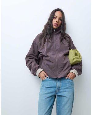 ASOS Oversized Trainingsjack Met Bolle Zoom - Paars