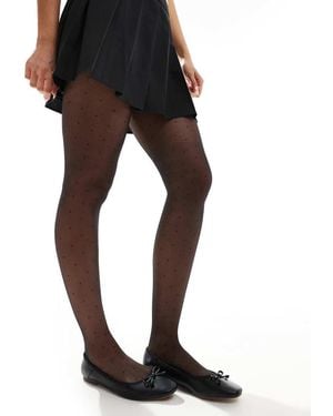 Lindex Collant 20 Denari Neri A Pois Piccoli - Nero