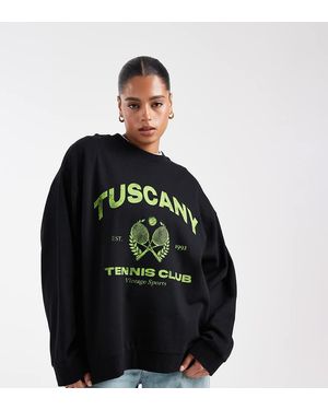 ASOS Asos Design Curve Oversized Sweatshirt With Tuscany Graphic - Black