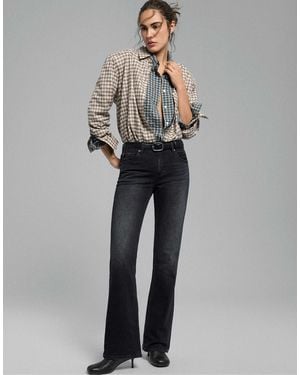 Stradivarius Tall bootcut-jeans mit gürtel - Grau