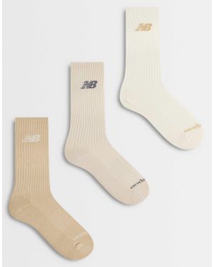 New Balance Everyday Seasonal 3 Pack Crew Socks - Natural