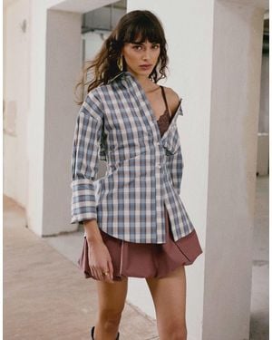 TOPSHOP Deep Cuff Shirt - Gray