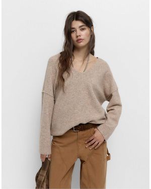 Pull&Bear – weicher strickpullover - Natur