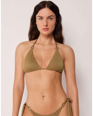 Calzedonia Triangle Bikini Top Sophisticated Shine - Natural