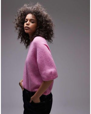 & Other Stories Alpaca Short Sleeve Knitted Jumper - Purple
