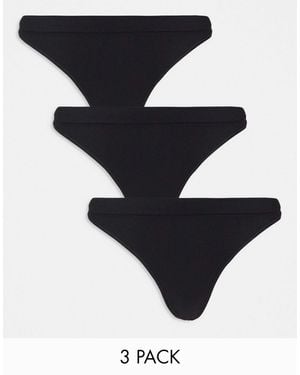Weekday Cat Seamless 3-Pack Thong - Black