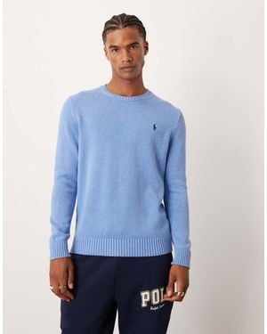 Polo Ralph Lauren Jersey Azul De Manga Larga Con Logo De Icono De Punto De Ochos De