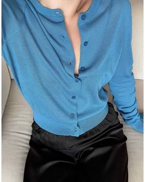 NA-KD Gestrickte transparente strickjacke - Blau