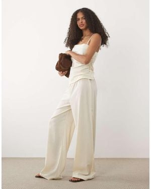 Mango Riga Relaxed Trousers - Natural